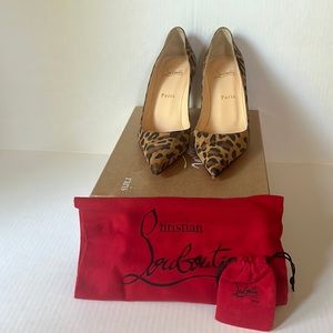 Brand new Christian Louboutin Clare 80mm Veau Velour Rio Leopard pumps size 36.5